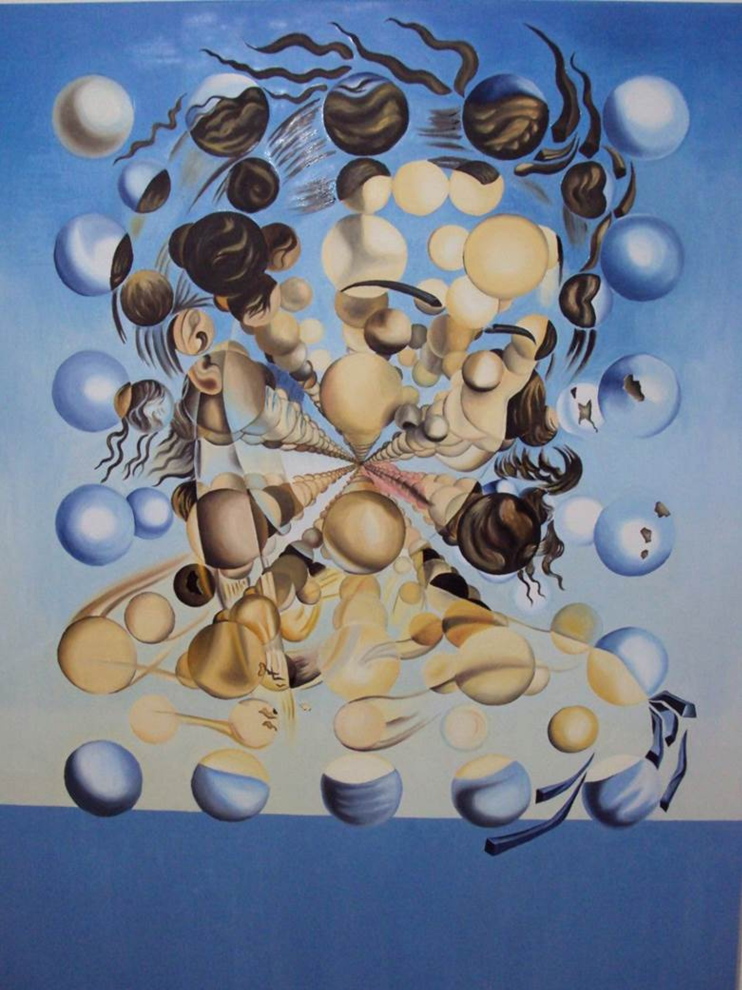 Salvador Dali's painting of a girl with blue background